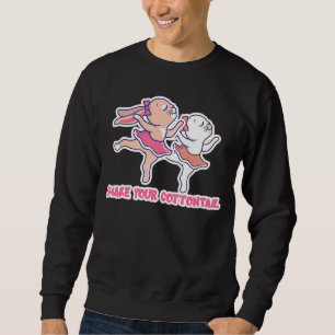 Sudadera Cute sacude tu cola de algodón de pascua conejo co