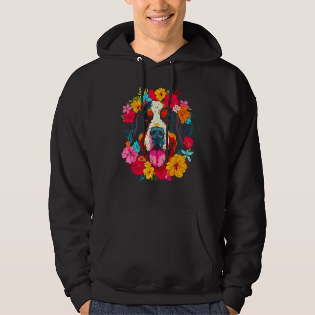 Sudadera Cute Saint Bernard Dog Flower (Anverso)