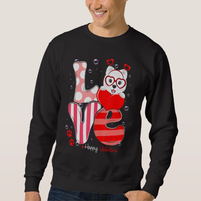 Sudadera Cute Samoyed Dog Love Valentine Puppy (Anverso)