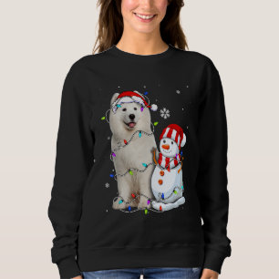 Sudadera Cute Samoyed Santa Hat Navidades Light Navidad