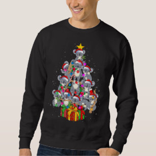 Sudadera Cute Santa Claus Koala Osa Luz De Árbol De Navidad