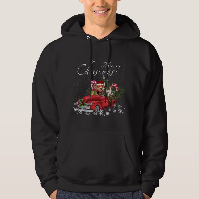 Sudadera Cute Santa Labradoodle Riding Camión Rojo Merry Ch (Anverso)