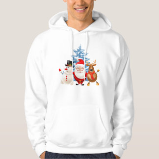 Sudadera Cute Santa, Muñeco de Nieve y Trío de Reno – Feliz