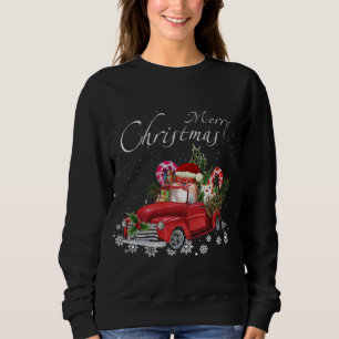 Sudadera Cute Santa Pomeranian Riding Red Truck Merry Chris