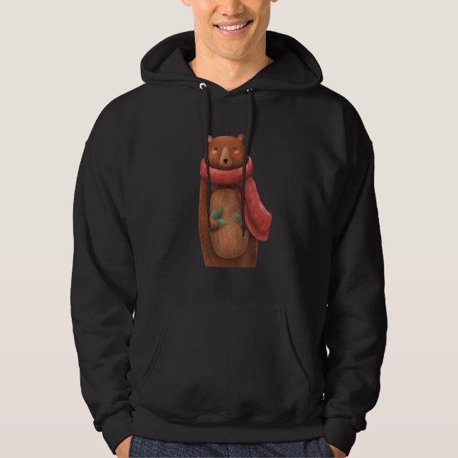Sudadera Cute Scarf Brown Bear (Anverso)