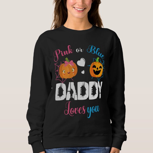Sudadera Cute Scary Pumpkin Boy Girl Mom Pink Or Blue Daddy (Anverso)