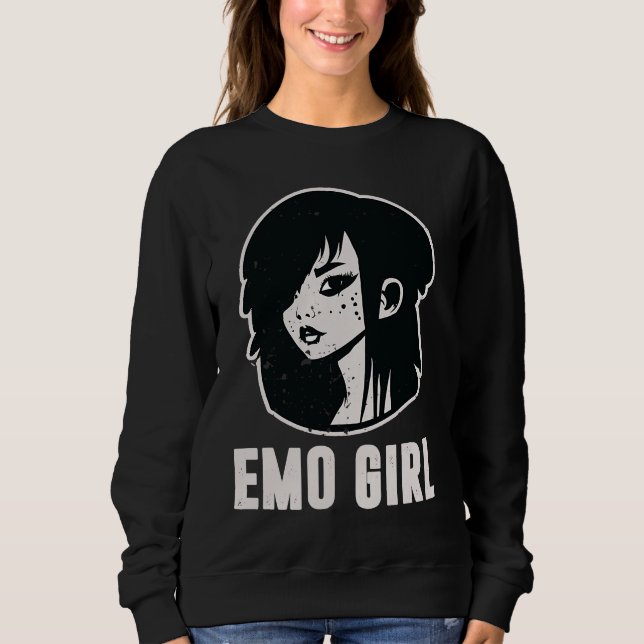 Sudadera Cute Scene Girl 90's 2000's Goth Punk Emo Girl (Anverso)