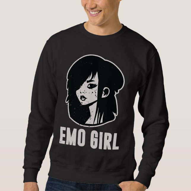 Sudadera Cute Scene Girl 90's 2000's Goth Punk Emo Girl (Anverso)