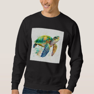 Sudadera Cute Sea Turtle Paint Splatter Illustration Colorf