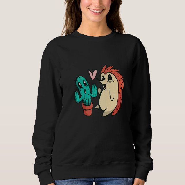Sudadera Cute Serape Cactus And Hedgehog Cactus plants Mexi (Anverso)