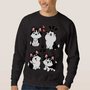 Sudadera Cute Siberian Husky Pomsky Black