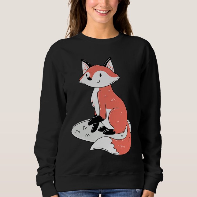 Sudadera Cute Sitting Fox (Anverso)