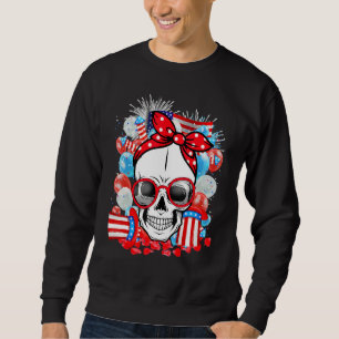Sudadera Cute Skull Feliz Día De La Independencia 4 De Juli