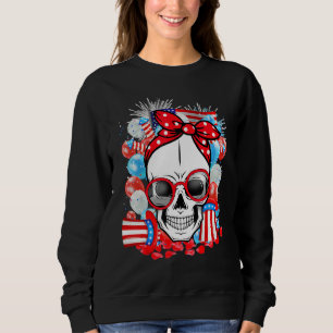 Sudadera Cute Skull Feliz Día De La Independencia 4 De Juli