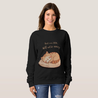 Sudadera Cute Sleeping Cat Shirt – Relaxing New Year Gift 