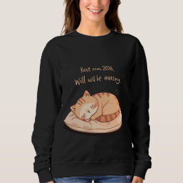 Sudadera Cute Sleeping Cat Shirt – Relaxing New Year Gift 