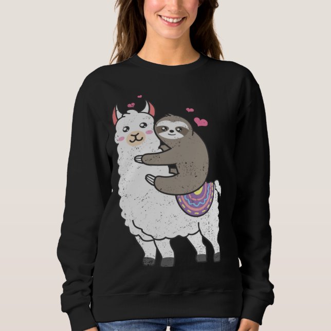 Sudadera Cute Sloth Alpaca  Lazy Sloths Owner Animal Graphi (Anverso)