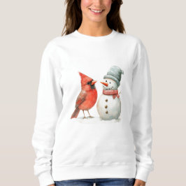 Sudadera Cute Snowman with Bird Winter Christmas Scene