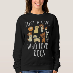 Sudadera Cute, sólo un Chica que ama a los perros, un Masco