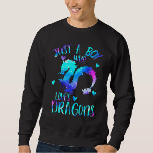 Sudadera Cute sólo un chico que ama a los dragones hombres