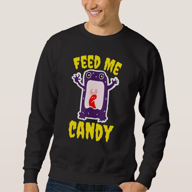 Sudadera Cute Spooky Halloween Monster Gritando Me Feed Ca (Anverso)