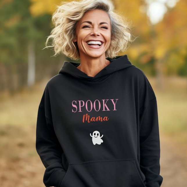 Sudadera Cute Spooky Mama Halloween Fantasma Color oscuro (Subido por el creador)