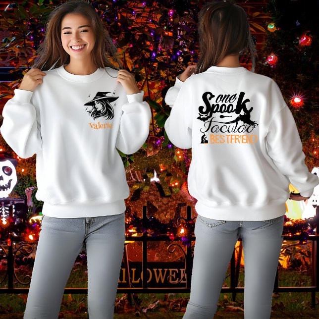 Sudadera Cute Spooky mejor amigo Halloween Witch (Subido por el creador)