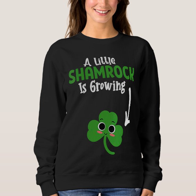 Sudadera Cute  St Patricks Day Pregnancy Announcemen (Anverso)