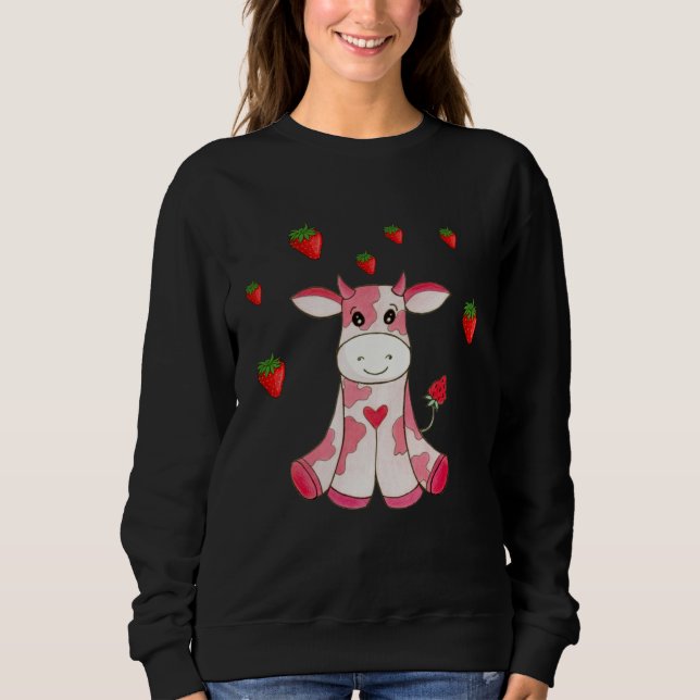 Sudadera Cute Strawberry Cow Fruit (Anverso)