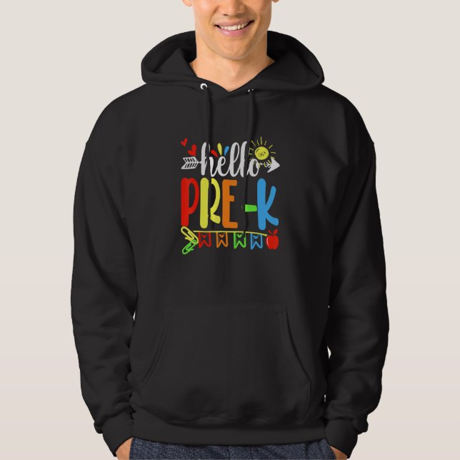 Sudadera Cute Student Teacher Hello Pre K First Day Of Scho (Anverso)