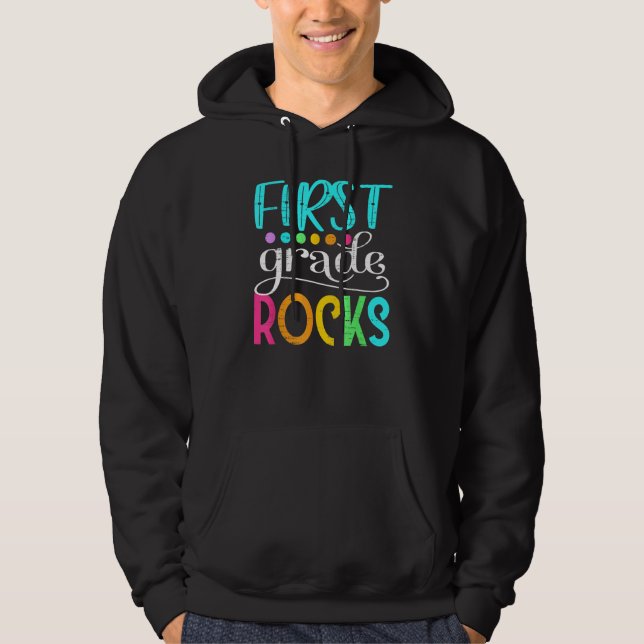 Sudadera Cute Team First Grade Hello 1st Grade Rocks Back T (Anverso)