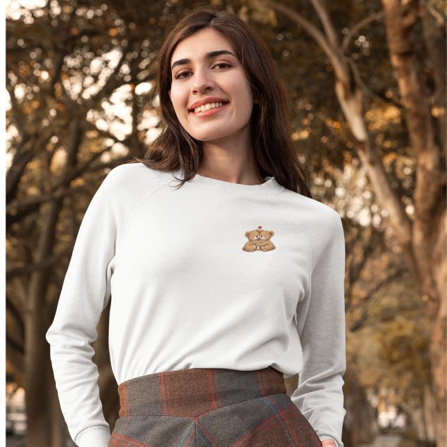Sudadera Cute Teddy Bear Couple in Love – Embroidered Style (Cozy Matching Sweatshirt for Couples – Cute Bear Illustration)