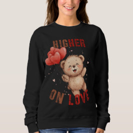 Sudadera Cute Teddy Bear Floating Hearts