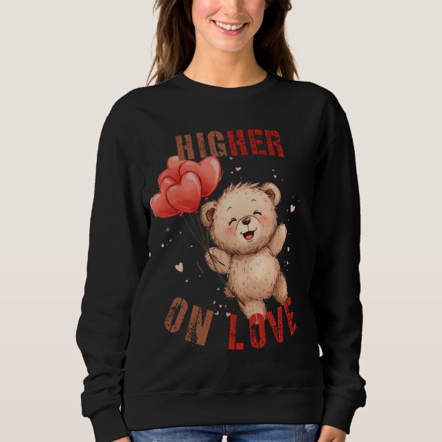 Sudadera Cute Teddy Bear Floating Hearts (Anverso)