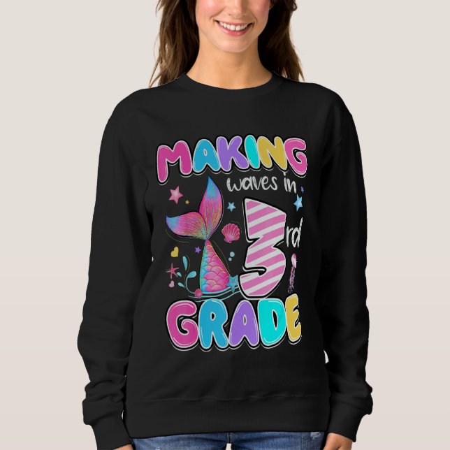 Sudadera Cute third grade crew Mermaid style for third grad (Anverso)