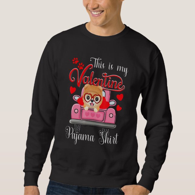 Sudadera Cute This Is My Valentine Pajama Akita Dog Puppy (Anverso)