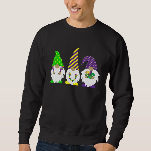 Sudadera Cute Three Mardi Gras Gnomes Mardi Gras With My Gn (Anverso)