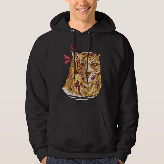 Sudadera Cute tiger with butterflies safari vintage style (Anverso)