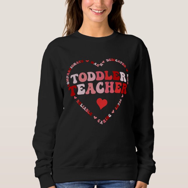 Sudadera Cute Toddler Teacher Assistant Valentines Day Hear (Anverso)