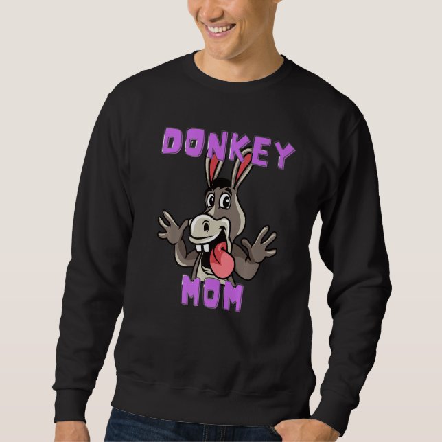 Sudadera Cute Tongue Out Silly Donkey Mom (Anverso)