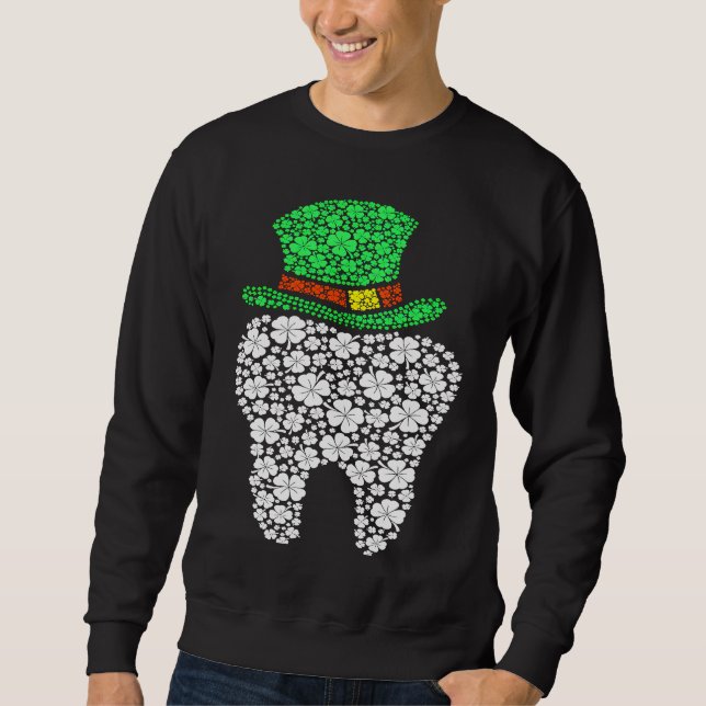 Sudadera Cute Tooth Dental Hygienist Dentist Shamrock St Pa (Anverso)