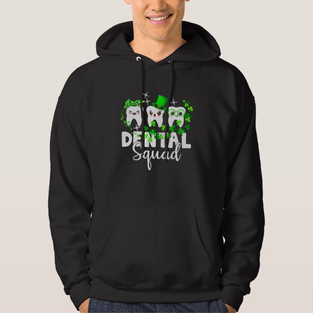 Sudadera Cute Tooth Leprechaun Hat Dental Squad St Patrick  (Anverso)