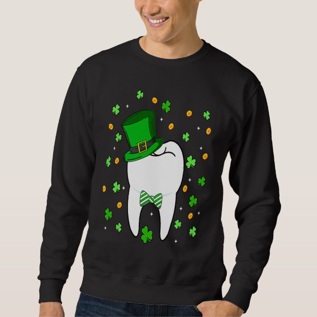 Sudadera Cute Tooth Leprechaun Hat Dental Squad St Patrick' (Anverso)