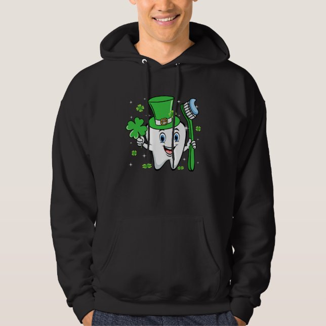 Sudadera Cute Tooth With Hat Dental Assistant  St Patricks  (Anverso)