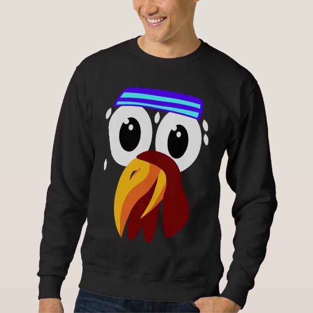 Sudadera Cute Turkey Face Running  Thanksgiving  Marathon (Anverso)