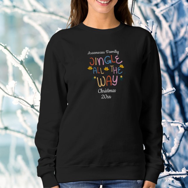 Sudadera Cute Typography Christmas Jingle Black Personalize (Subido por el creador)