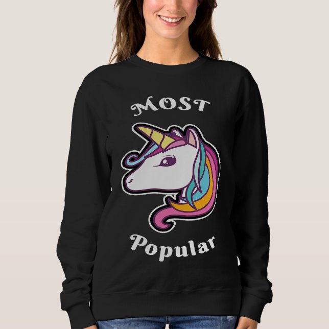 Sudadera Cute unicorn most popular (Anverso)