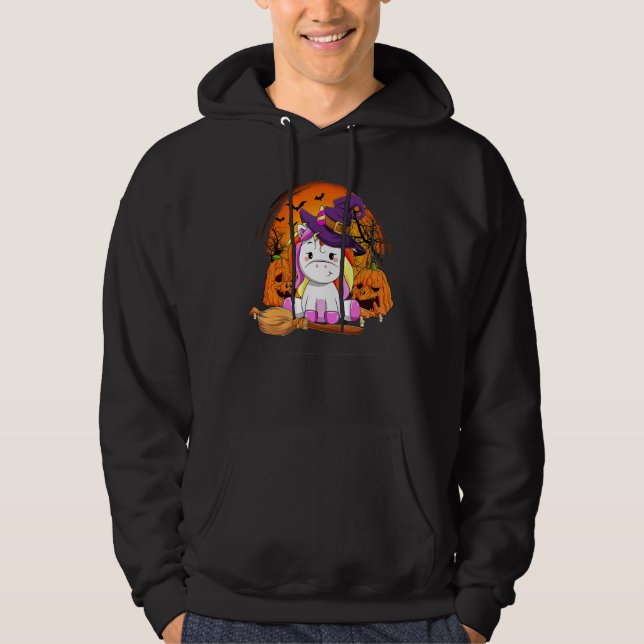 Sudadera Cute Unicorn Pumpkin Halloween Thanksgiving Hallow (Anverso)