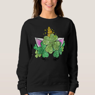Sudadera Cute Unicorn Shamrock Irish Green St Patrick's Da