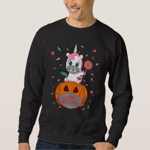 Sudadera Cute Unicornio Calabaza Máscara de Hierro Hallowee